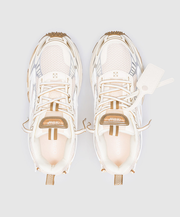 Off-White - Бежевые кроссовки ow be right back с тиснением