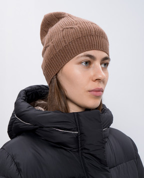 Peserico Коричнева шапка з вовною, шовком та кашеміром з люрексом S36185F0709095
