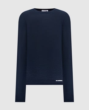 Jil Sander Синий лонгслив с принтом логотипа. J40GC0006J45031