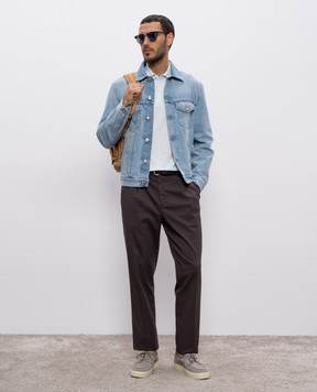 Brunello Cucinelli Голубое поло M29800135