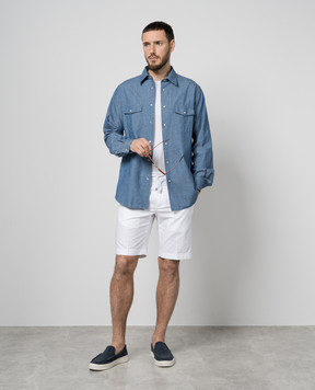 Loro Piana Синяя рубашка FAO0366