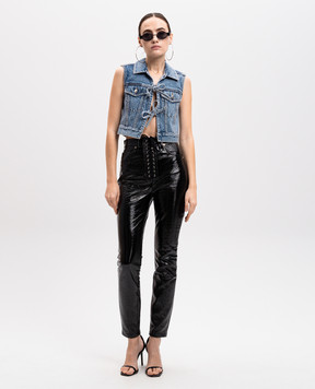Alexander Wang Синий джинсовый жилет с кристаллами 1WC1251603