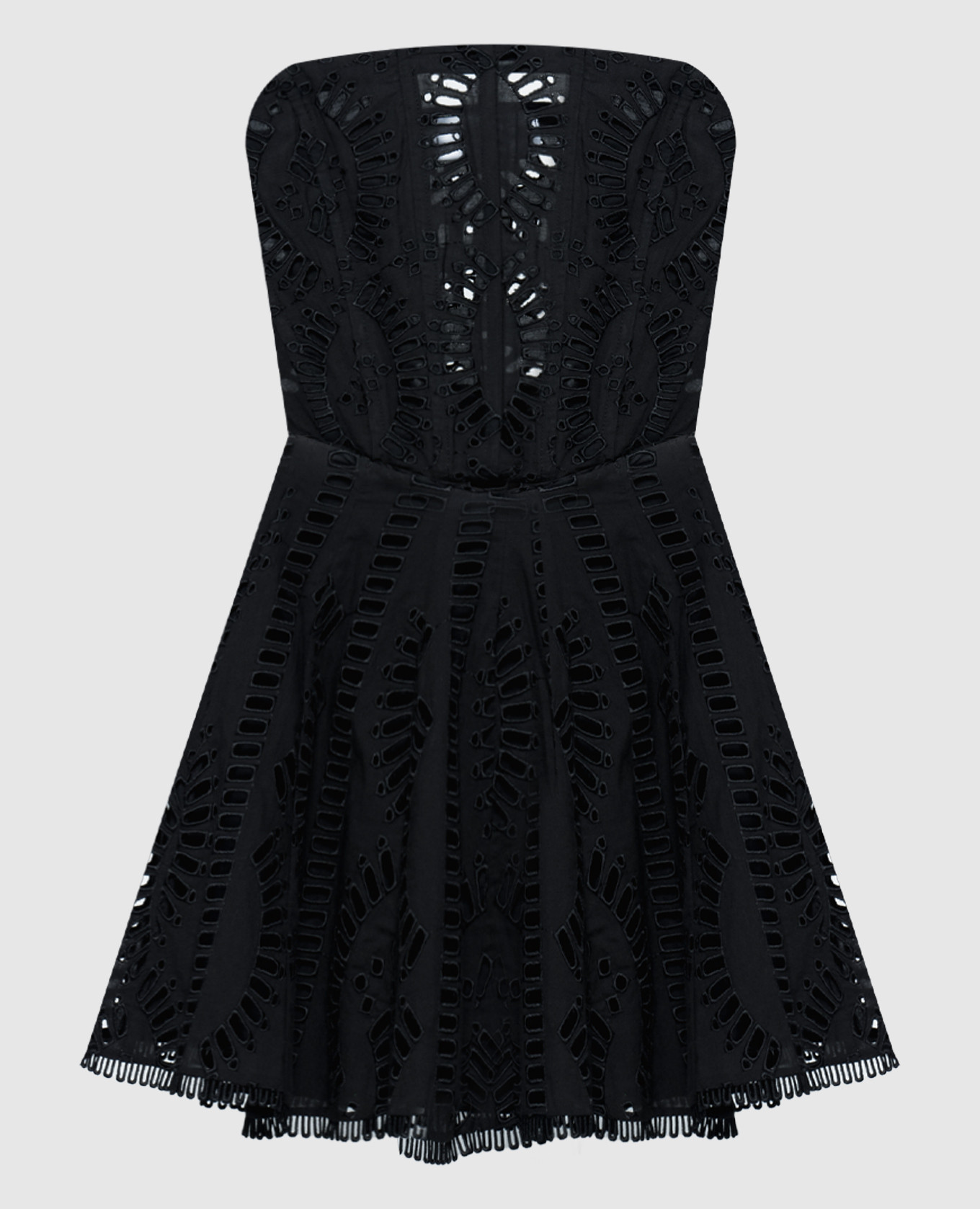 Zamick mini bustier black dress with broderie embroidery