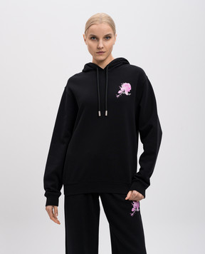 Off-White Черные худи с принтом Bookish rose OWBB035S25FLE001