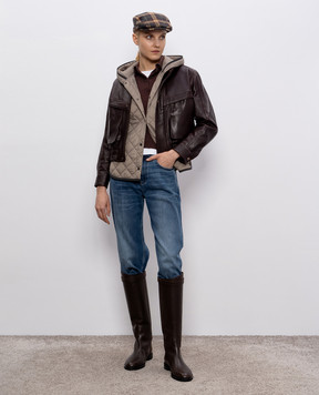 Brunello Cucinelli Коричневий светр в рубчик M19194705P