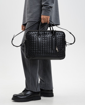 Bottega Veneta Чорний шкіряний портфель 766361V2HL1