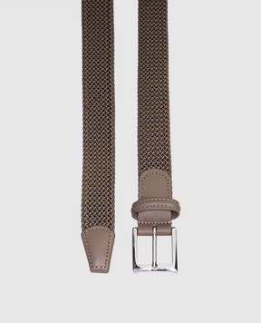 Kiton Ремень цвета хаки с плетением USC3688N01154