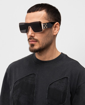 Off-White Чорні сонцезахисні окуляри Аspen з логотипом OERI14GS25MET001