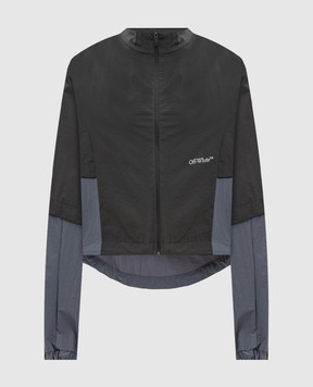 Off-White Сіра вітровка з принтом логотипа OWVC004S25FAB001