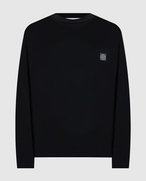 Stone Island Чорний лонгслів з нашивкою логотипа K2S152100024S0115
