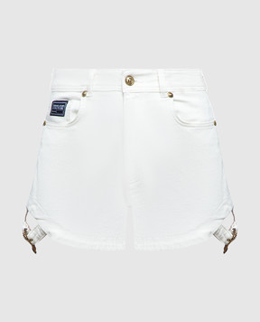 Versace Jeans Couture Белые джинсовые шорты с логотипом патча. 76HAD522EW015SW0