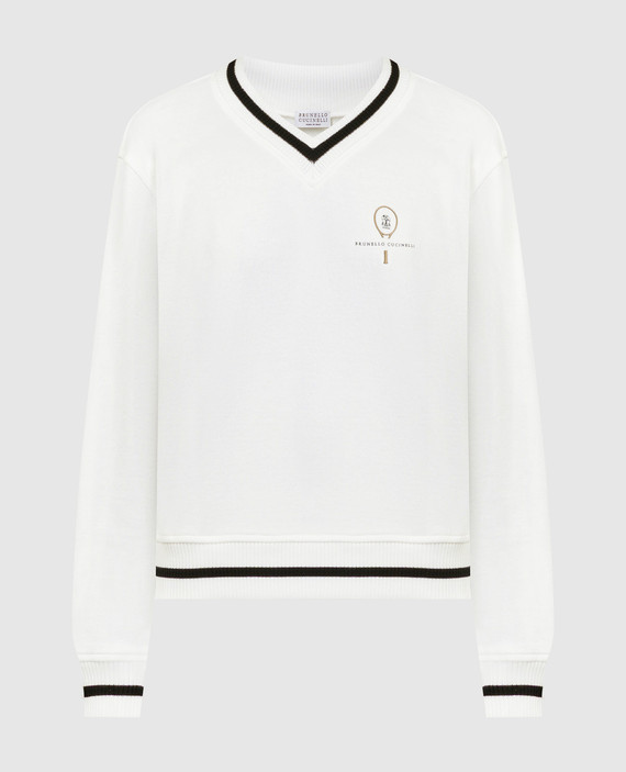White pullover with logo