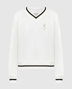 Brunello Cucinelli Білий пуловер з логотипом MN05NEO402