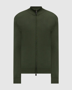 Canali Зеленый кардиган на молнии MK00145C0022
