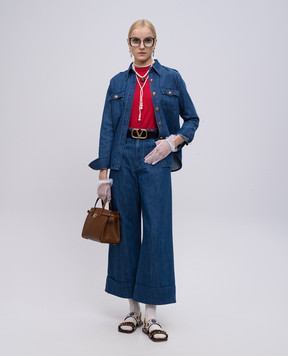 Valentino Синяя джинсовая рубашка с льном 6B3DB02X94C