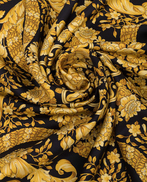 Versace Желтый платок из шелка с принтом BAROCCO 10016001A04577