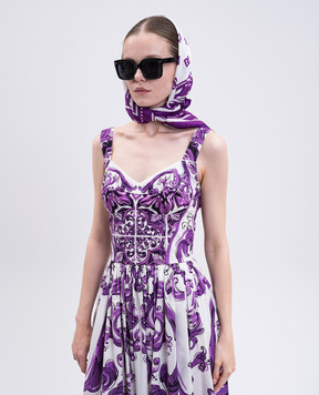 Dolce&Gabbana Белый платок из шелка в принт монограммы логотипа FN090RGDDAS