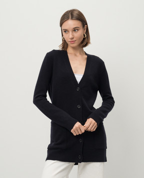 Max Mara Синій кардиган VILLAR з вовни і кашеміру з аплікацією 1951 з паєтків VILLAR