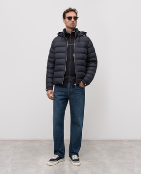 Moncler Синяя спортивная куртка с логотипом K20918G0002789B3P