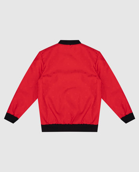 Balmain Дитячий червоний бомбер з візерунком монограми логотипа BU2Q27N0235410
