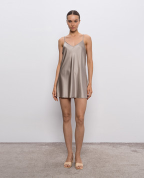 Dore & Rose Бежевое пижамное платье из шелка PREMIUMSILKSLIPDRESS