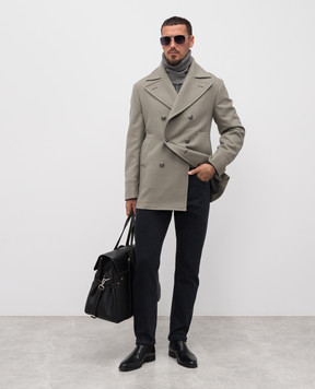 Brunello Cucinelli Сірий светр з кашеміру в рубчик M2229525