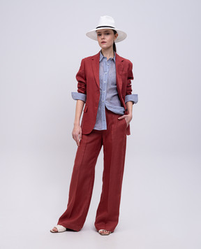 Brunello Cucinelli Красный жакет с конопля и льна. MH5377282