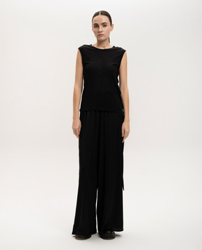 Ann Demeulemeester Черный топ в рубчик B0011981FA570