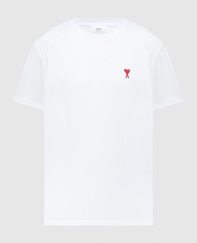 Ami Alexandre Mattiussi Біла футболка з вишивкою Ami de Coeur BFUTS005726