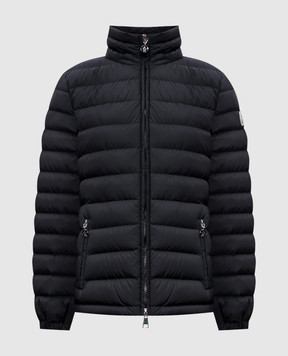 Moncler Чорна стьобана куртка Abderos з нашивкою емблеми логотипа K10931A0007754A81