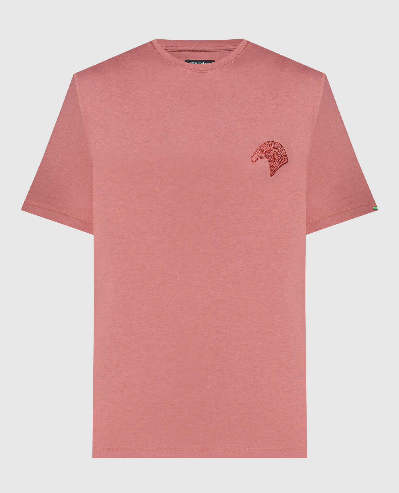 Розовая футболка с вышивкой логотипа