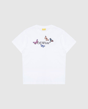 Off-White Дитяча біла футболка з логотипом OGAA001S25JER003