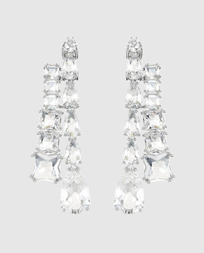 Swarovski Сріблясті сережки-кластери Matrix 5692515
