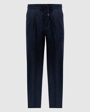 Brunello Cucinelli Синие брюки из шерсти ME226E1710