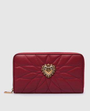 Dolce&Gabbana Червоний шкіряний гаманець Devotion з намистинами BI0473AV967
