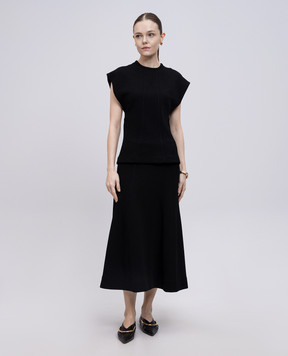 Jil Sander Черный топ с акцентными швами J02NC0264J20232