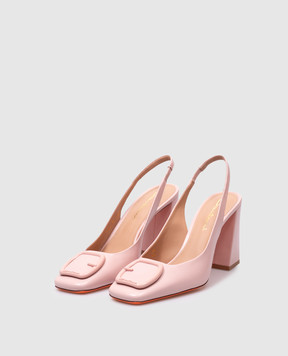 Santoni Розовые кожаные слингбеки с логотипом WDMP70407HA2NSZA