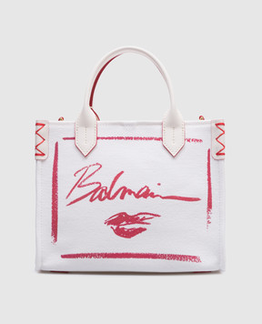 Balmain Біла сумка-тоут B-Army Lipstick з льоном EN0FD977TLIC