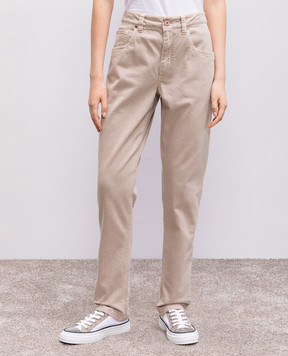 Brunello Cucinelli Бежеві джинси з патчем логотипа M0H43P5797