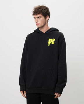 Palm Angels Черное худи THINKING PENCIL с монограммой логотипа PMBB117F24FLE001