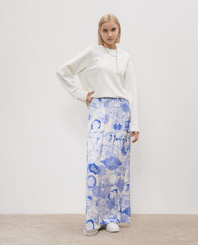 Jil Sander Біла спідниця максі в принт J02MA0183J65189