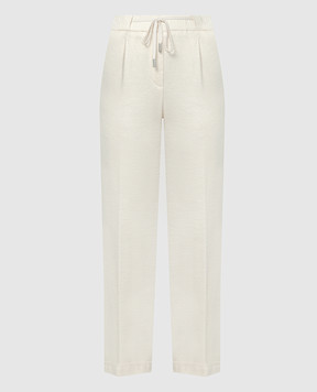 Peserico Бежеві штани з льоном з ланцюжком моніль PM4222J006135