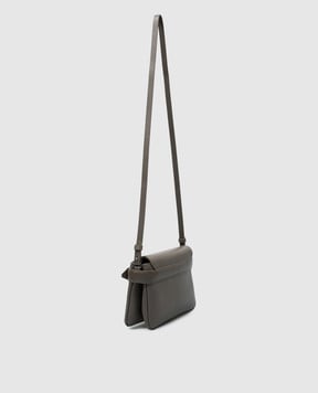 Brunello Cucinelli Коричневая кожаная сумка кросс-боди с принтом логотипа MBHED2617P