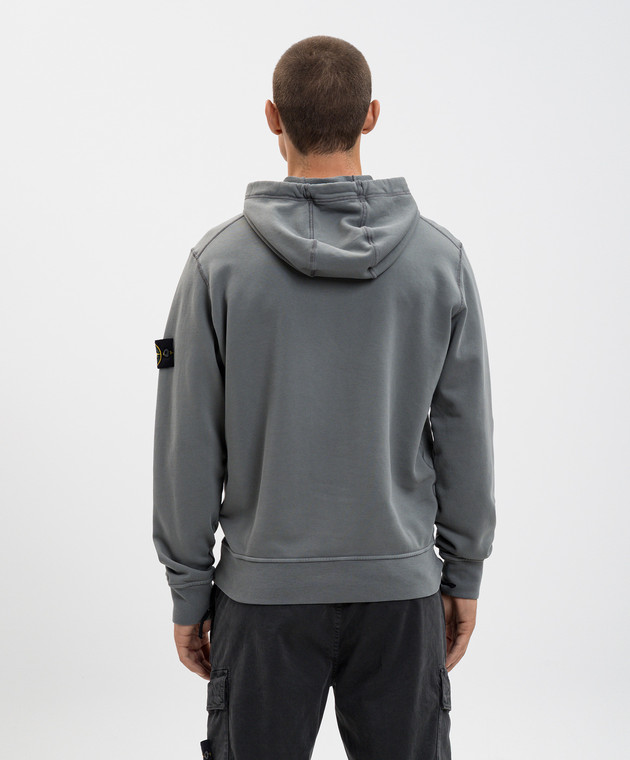 Stone Island - Серые худи с патчем логотипа K2S156100062S0051