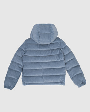 Moncler ENFANT Детский синий вельветовый пуховик Puki K29541A000555964B1214