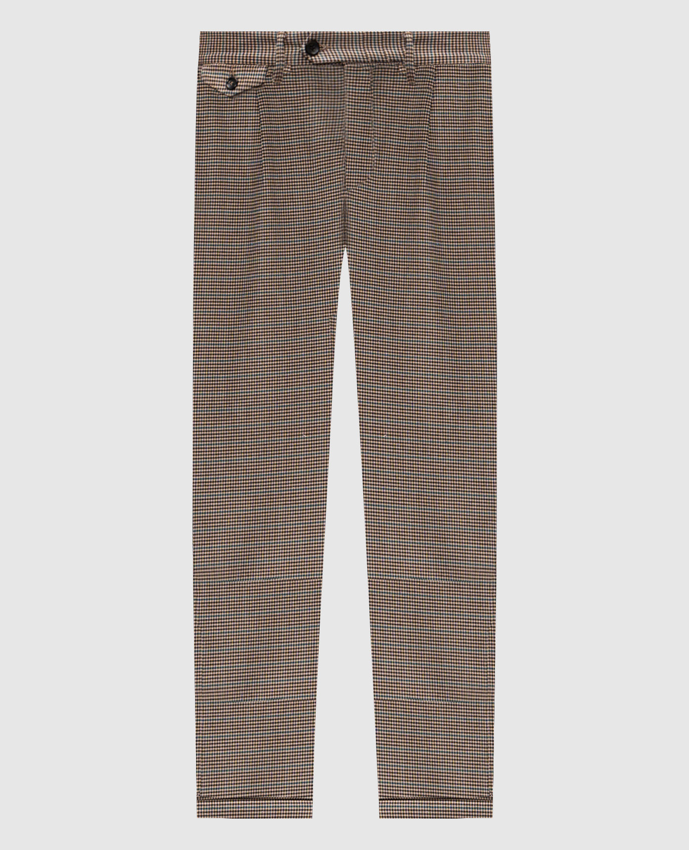 

Бежевые брюки в узоре, Бежевый, Зауженные брюки