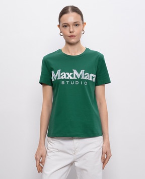 Max Mara Зеленая футболка WON с вышивкой логотипа WON