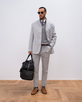 Brunello Cucinelli Серый свитер из кашемира M22202504