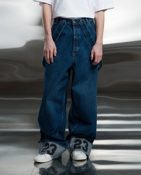 Off-White Сині джинси 90s Logo з нашивкою логотипа OMYA187S24DEN001