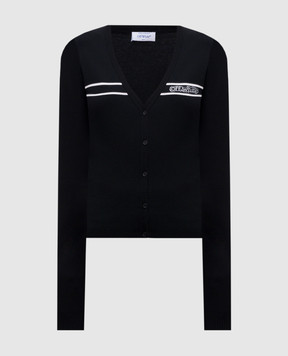 Off-White Черный кардиган с логотипом OWHB04DS25KNI001
